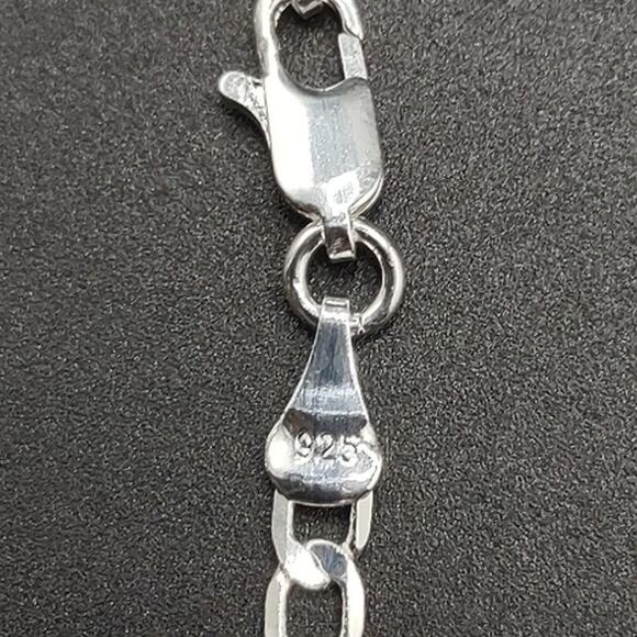 925 Sterling Silver Plated 4mm Cuban Necklace Bracelet Set Christmas Gift NEW! - Picture 2 of 6